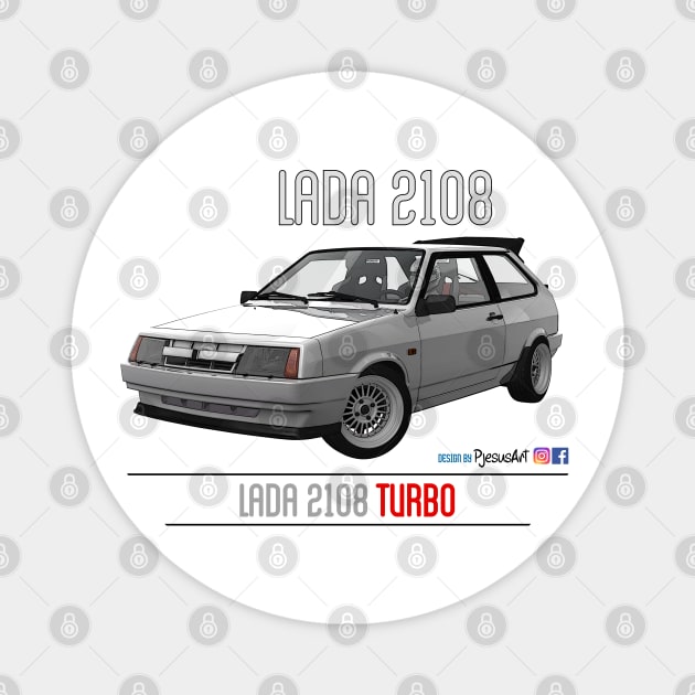 Lada 2108 Turbo White Magnet by PjesusArt